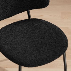 Set di 4 Sedie da Pranzo Moderne Stile Mid-Century Rivestite in Tessuto Bouclé con Schienale Curvo per Sala da Pranzo o Cucina - Product Image 4