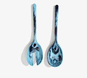 Ensemble de cuillères en résine faites à la main de luxe – Ensemble de cuillères à salade et de service écologiques et modernes pour la table de mariage - Product Image 6