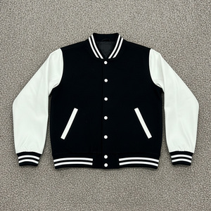 Sporty Men Varsity <b>Jacket</b> Oversized Baseball Coat Ribbed Collar Snap Closure Long Sleeve Casual Fashion Streetwear Use and sale - Product Image 6