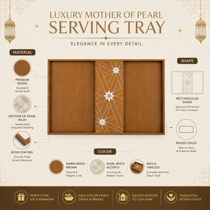 Luxury Mother of Pearl Chocolate Serving Tray | Ramadan <b>Eid</b> <b>Gift</b> Tray | Resin Craft Dry Fruit Candy Decorative Platter - Product Image 5