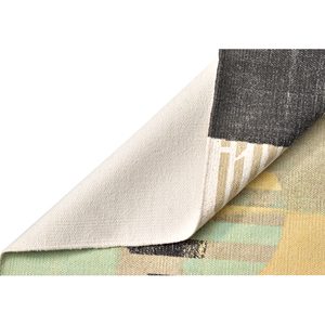 Alfombra Moderna Tejida a Mano, Diseño Abstracto, Color Verde Salvia y Gris Carbón, Bloques de Color, Baja Altura, de Algodón, para Decoración de Sala de Estar Estilo Japandi - Product Image 3