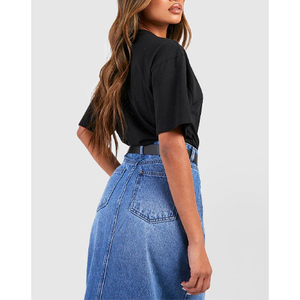 T-shirt décontracté pour femme, coupe ample, col rond, manches courtes, 100% coton respirant, style printemps-été, personnalisable OEM ODM - Product Image 6