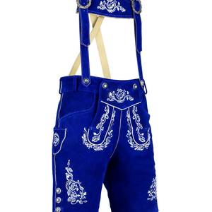 Pantalones de festival Lederhosen azules bávaros para hombre, tallas europeas 46 a 60 - Product Image 1