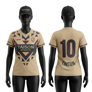 Uniforme de Fútbol Femenino, Jersey de Poliéster Premium de 190 GSM, Absorbente de Humedad, Estilo Raglán Gris, Impresión Personalizada por Transferencia Térmica - Product Image 3