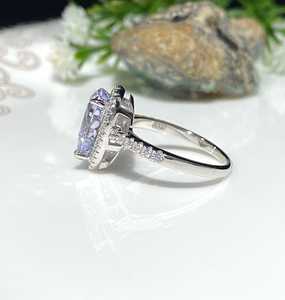 Anillo de Topacio Blanco Amatista, Gema Morada Claro, Plata de Ley, Joyería de Compromiso, Regalo para Mujer - Product Image 2
