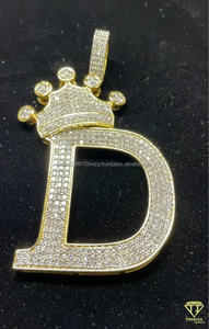 Collar Personalizado con Colgante de Burbuja D, Chapado en Oro de Lujo, Estilo Hip Hop, Joyería de Moda - Product Image 6