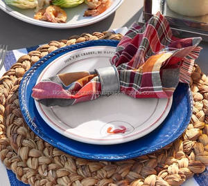 Nuevos Salvamanteles Redondos Duraderos de Jacinto de Agua Natural para Decoración de Mesa de Comedor, Restaurantes y Eventos - Product Image 5