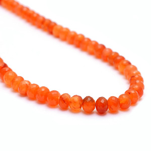 ลูกปัดคาร์เนเลียนทรงรอนเดลเหลี่ยมเพชรพลอยขนาด 6 มม.-7 มม. สีส้มธรรมชาติหลากหลาย ลูกปัดพลอยกึ่งมีค่าสำหรับทำเครื่องประดับ - Product Image 1