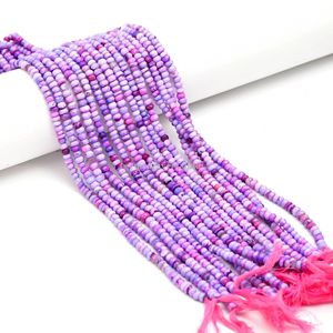 Cuentas facetadas de ópalo lavanda natural en forma de rondel de 5 mm y 6 mm, venta al por mayor, cuentas de ópalo púrpura en forma de gemas, hilo de 13 pulgadas para la fabricación de joyas - Product Image 3