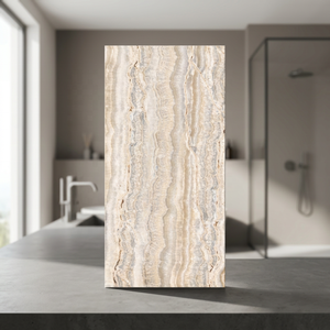Skyrim Onyx Vente en gros Beige brillant Entièrement émaillé 60x120 Carreaux de porcelaine Meilleur prix Céramique en Inde du principal fournisseur - Product Image 4