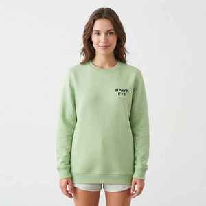 Sweat-shirt Hawkeye pour femme, col rond, streetwear, vert clair, 100% coton, imprimé lettres, hiver automne, coupe classique - Product Image 3