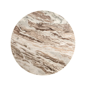 Magnifique table à manger ronde en marbre de Toronto avec élégantes pieds en forme d'araignée couleur or chaud pour bistrot, café, restaurant, cuisine - Product Image 6