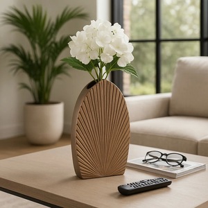 Vase de table élégant et fin en métal transparent craquelé, support décoratif pour fleurs, moderne, luxueux, stylé, haut de gamme, pour hôtels, export - Product Image 4