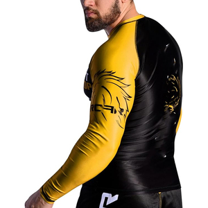 High Quality Men Long Sleeve Rash Guard <b>Compression</b> <b>Shirt</b> Graphic Print UV Protection Custom Logo OEM - Product Image 4