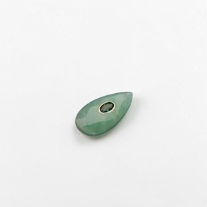Collier pendentif goutte d'eau en aventurine naturelle, double pierre précieuse, bijoux en argent sterling 925 pour femmes, cristal en forme de goutte fait main - Product Image 1