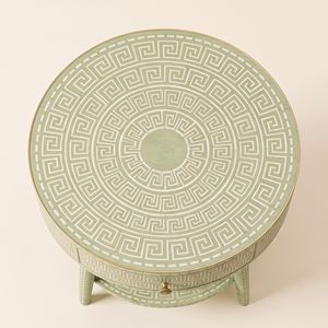 Table de chevet en os incrusté vert clair de haute qualité, table d'appoint, décoration intérieure, meuble de chambre à coucher, table de nuit pour la maison et le salon - Product Image 2