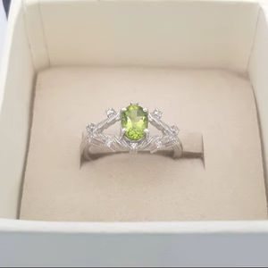 Oval Peridot <b>Ring</b> <b>925</b> Sterling <b>Silver</b> Natural Gemstone August Birthstone Jewelry Handmade Gift For Women - Product Image 1