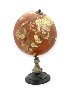 Globe terrestre Art Déco en métal de qualité supérieure avec design écologique, construction durable et fonction rotative pour usage décoratif - Product Image 2