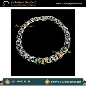 Bijoux de luxe sur mesure, vintage, en argent 925, chaîne à maillons multiples CZ, 8 pouces, charme géométrique pour homme, plaqué rhodium, pour fiançailles et mariage - Product Image 5