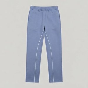 Ensemble de survêtement bleu à capuche pour homme, manches longues, couleur unie, jogging décontracté avec poches latérales, vêtements d'automne, matière en coton respirant - Product Image 5