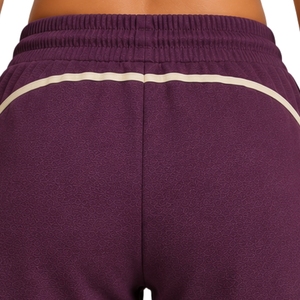 Purple <b>Womens</b> Athletic Running <b>Shorts</b> With Contrast Piping <b>Elastic</b> Drawstring <b>Waist</b> Custom Logo Gym Workout Fitness Training - Product Image 5