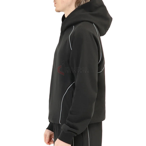 Sweat à capuche vintage épais en molleton bouclette 100 % coton de haute qualité pour homme, coupe oversize, personnalisable avec logo, respectueux de l'environnement - Product Image 3