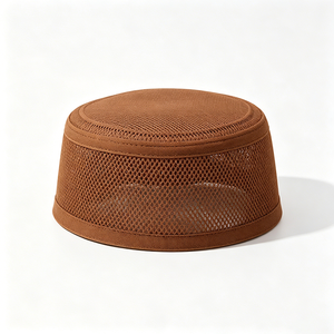 Venta al por mayor de gorros Taqiyah Kufi de malla transpirable blancos para hombres musulmanes, para oración islámica, deportes, verano, con logotipo personalizado OEM. - Product Image 6