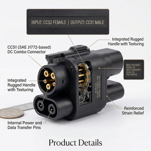 อะแดปเตอร์ชาร์จรถยนต์ไฟฟ้า CCS2 เป็น CCS1 กำลังสูง 250 กิโลวัตต์ สำหรับการชาร์จเร็วแบบ DC สำหรับตลาดสหรัฐอเมริกา - Product Image 1