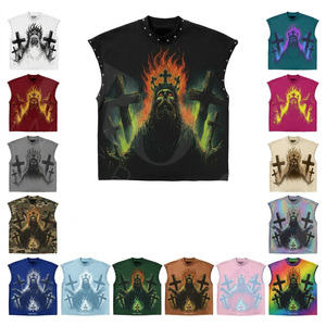 Summer Causal Custom Color & Size Sleeveless Tank Top Streetwear Oversized Punk Rock Fashionable Style Apparel T Shirts Men's - Product Image 1