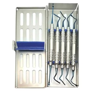 Instrumentos para Relleno de Puente Óseo, Juego de Curetas de Túnel Recubiertas de Titanio para Implantología Vista, 5 Piezas, Raspadores Manuales de Acero Inoxidable, CE - Product Image 1