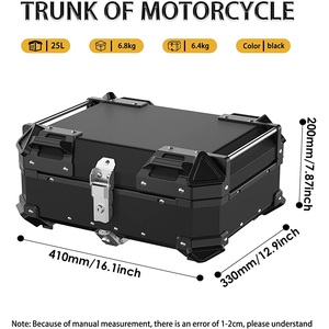Baúl de Motocicleta Impermeable de Aleación de Aluminio de 25L, Caja de Almacenamiento <span class=keywords><strong>para</strong></span> Motocicleta, Baúl Trasero Superior <span class=keywords><strong>para</strong></span> Motocicleta - Product Image 3