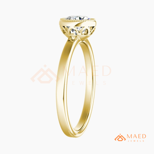 Anillo de compromiso de oro con moissanita de corte redondo para mujer, joyería nupcial minimalista, regalo - Product Image 5