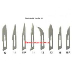 BISONS - Cuchillas de Bisturí Quirúrgicas Manuales al por Mayor, Tamaño 21, Acero Inoxidable, Estériles, Desechables, Certificación CE, Caja de 100 Unidades - Product Image 1