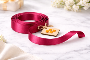 Cinta de Satén Tejida de Primera Calidad, Roja, de 25 mm, de una Sola Cara, 100% Poliéster, Resistente a la Encogimiento, para Manualidades y Regalos - Product Image 6