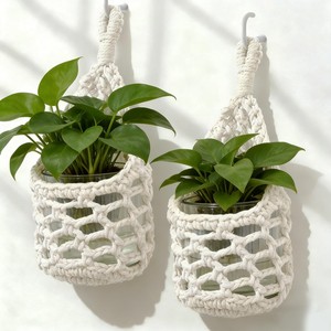 Handcrafted Mango Wood Macram-Style Hanging <b>Planter</b> Holder - Wholesale - Product Image 1