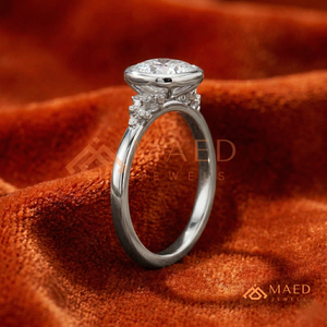 Minimalist Pear Cut 925 <b>Sterling</b> <b>Silver</b> <b>Ring</b> | Bezel <b>Set</b> Teardrop Moissanite Engagement <b>Ring</b> | Asymmetrical Cluster Promise <b>Ring</b> - Product Image 2
