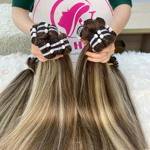 Extensiones de Cabello de Alta Calidad, Color Piano, Mechones Naturales Lisos, Extensiones de Cabello Rubio con Mechas - Product Image 1