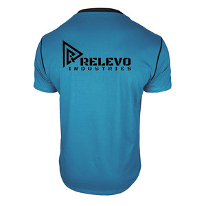 Custom Men's Blue Short Sleeve V-Neck <b>T</b>-<b>Shirt</b> Slim Fit Quick Dry Knitted <b>Polyester</b> Casual Wear - Product Image 2