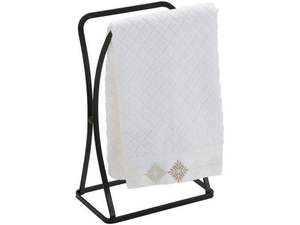 Porte-serviettes indien avec étagères de rangement, noir, design élégant, décoration de luxe, réglable, pour salle de bain - Product Image 2