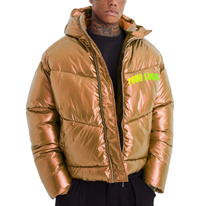 Oem Clothing Manufacturer Custom Loose Canvas Stand Collar Hooded Puffer <b>Jacket</b> Men's Winter High Quality Thick <b>Warm</b> - Product Image 1
