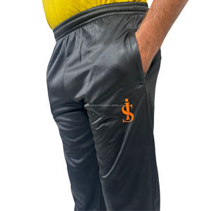 Joggers informales personalizados, pantalones de chándal apilados de retazos con logotipo impreso de algodón y poliéster, ropa de calle, pantalones lavados de pista acampanada para hombre - Product Image 5