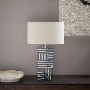 Lampe opulente en os incrusté, artisanale et décorative, luminaire de table pour chambre à coucher, salon, décoration intérieure haut de gamme - Product Image 2