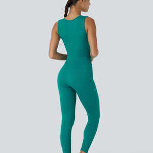 Mono de yoga sin costuras con estampado de leopardo estilo streetwear ligero para mujer, con espalda descubierta y tirantes cruzados, de una pieza, al por mayor - Product Image 3