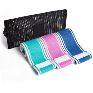 Custom Logo Set of 3 Pieces Non-Slip Latex <b>Exercise</b> Bands for Booty Hips <b>Legs</b> Workout Women's Customized Fabric Resistance Bands - Product Image 1