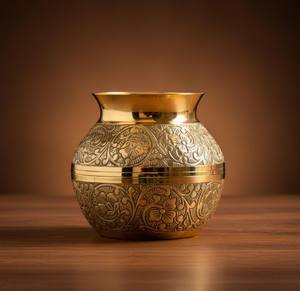 Lota en laiton pour rituels religieux hindous, best-seller en gros, Kalash en alliage de laiton pour la maison et le temple - Product Image 4