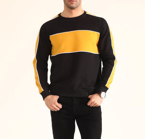Sweat-shirts pour hommes personnalisés à col rond, style hiver, couleur contrastée, haute qualité, décontractés, 100% coton, doublure en polaire, coupe-vent - Product Image 2