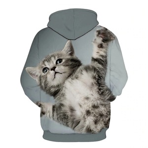 Sudadera con Capucha para Hombre, Diseño de Gato de Cheshire, 100% Algodón, Corte Holgado, Estilo Casual Otoñal, Antiarrugas, Estampado Puff - Product Image 4