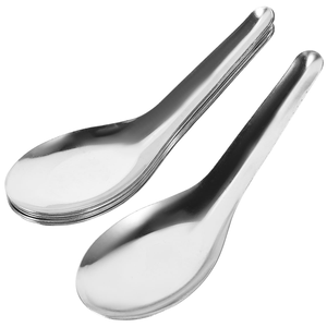 Cucharas de Sopa Redondas de Acero Inoxidable de Alta Calidad, Juego de Cubiertos, Cucharas Planas y Gruesas, Cucharas de Mesa en Paquete de 6 Piezas - Product Image 6