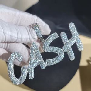 Collar con Colgante de Nombre Personalizado con Incrustaciones de Moissanita y Cadena Cubana, Estilo Hip Hop, Joyería de Plata 925 para Hombres y Mujeres - Product Image 2