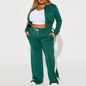 Conjunto Deportivo de Algodón para Mujer, Color Verde Oliva, con Capucha, Chaqueta Impermeable con Cremallera, Forro Polar, Secado Rápido, Pantalones Anchos - Product Image 3